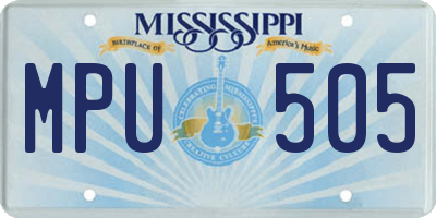 MS license plate MPU505
