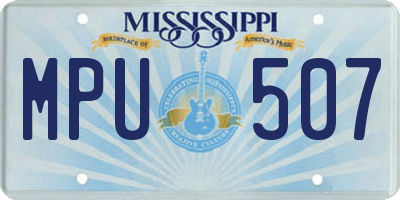 MS license plate MPU507