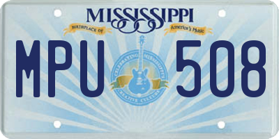 MS license plate MPU508