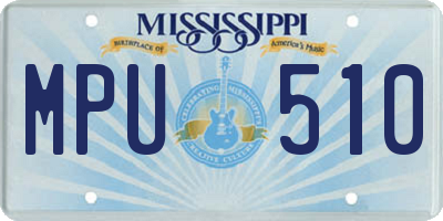 MS license plate MPU510