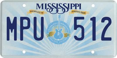MS license plate MPU512