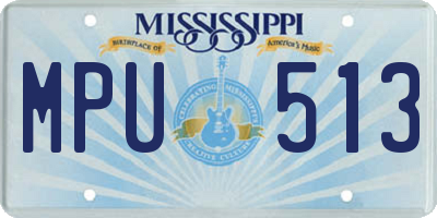 MS license plate MPU513