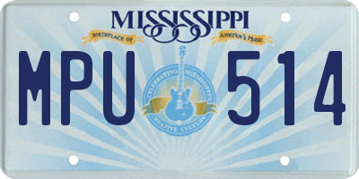MS license plate MPU514
