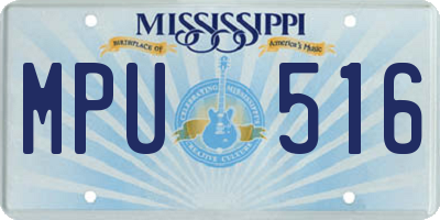 MS license plate MPU516