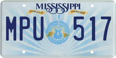 MS license plate MPU517