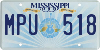 MS license plate MPU518