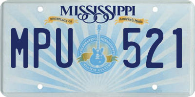 MS license plate MPU521