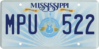 MS license plate MPU522