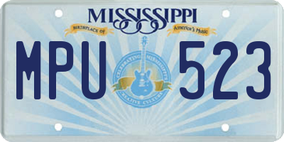 MS license plate MPU523