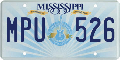 MS license plate MPU526
