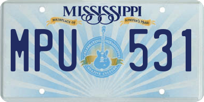 MS license plate MPU531