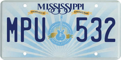 MS license plate MPU532