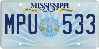 MS license plate MPU533