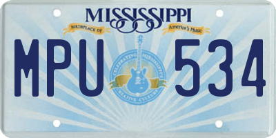 MS license plate MPU534