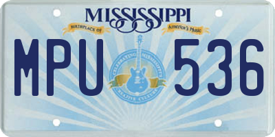 MS license plate MPU536