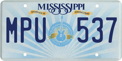 MS license plate MPU537