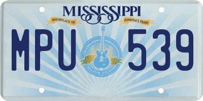 MS license plate MPU539