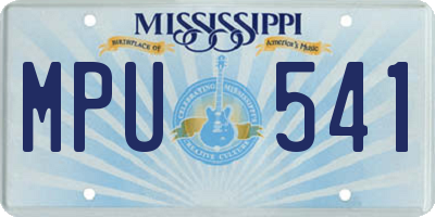 MS license plate MPU541