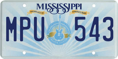 MS license plate MPU543