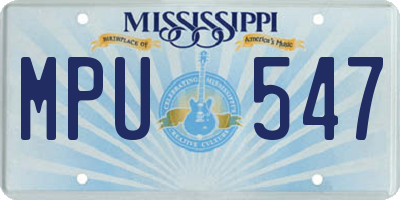 MS license plate MPU547