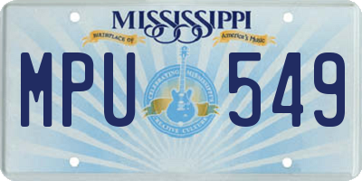 MS license plate MPU549
