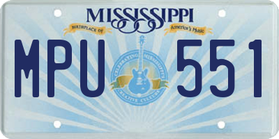 MS license plate MPU551