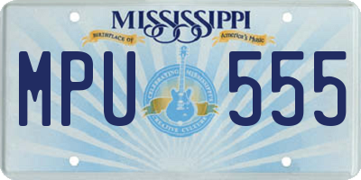 MS license plate MPU555