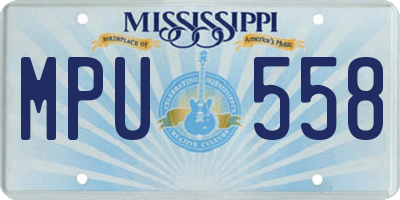 MS license plate MPU558
