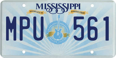 MS license plate MPU561