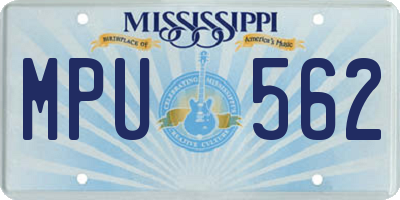 MS license plate MPU562