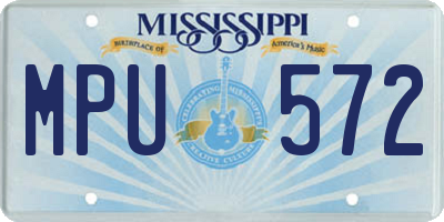 MS license plate MPU572