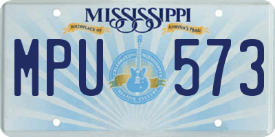 MS license plate MPU573