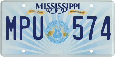MS license plate MPU574