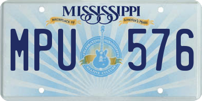 MS license plate MPU576