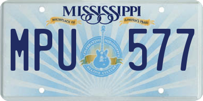 MS license plate MPU577