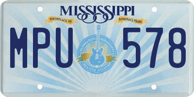 MS license plate MPU578