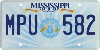 MS license plate MPU582