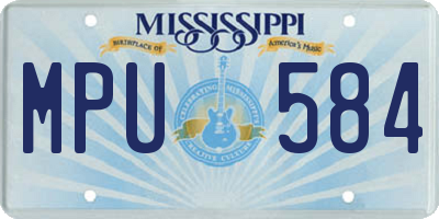 MS license plate MPU584