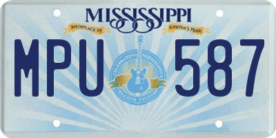 MS license plate MPU587