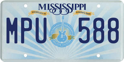 MS license plate MPU588