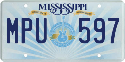 MS license plate MPU597