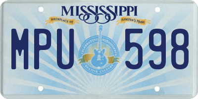MS license plate MPU598