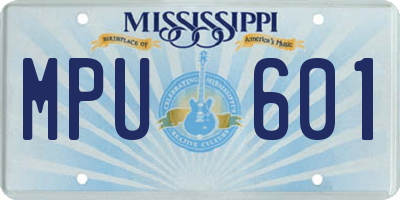MS license plate MPU601