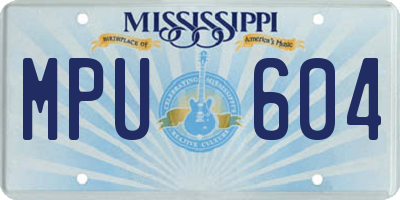 MS license plate MPU604