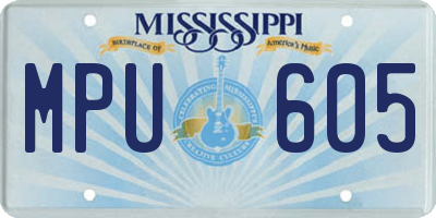 MS license plate MPU605