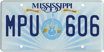 MS license plate MPU606