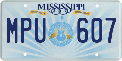 MS license plate MPU607