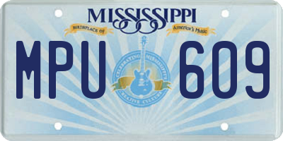 MS license plate MPU609