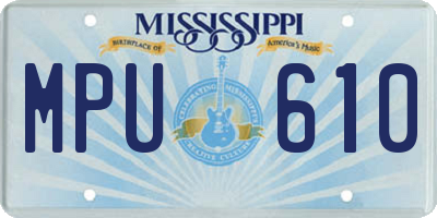 MS license plate MPU610