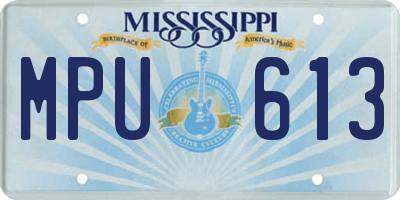 MS license plate MPU613